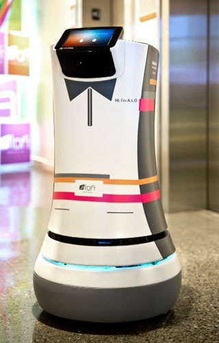 botlr robotic butler aloft hotel robot room service