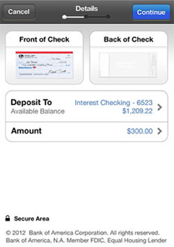Bank of America mobile app