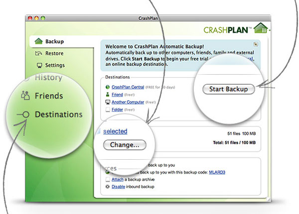 Crashplan screenshot