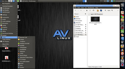 AV Linux menu