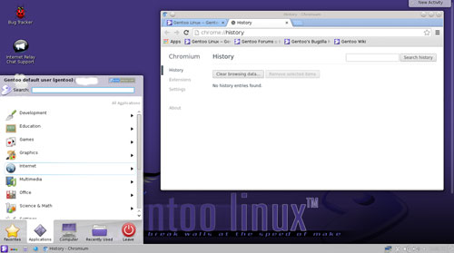 Gentoo Linux menu