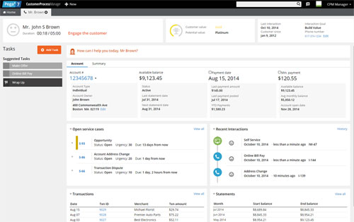 Pegasystems customer service application