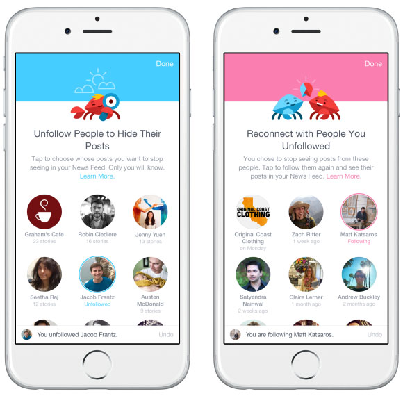 Facebook news feed unfollow