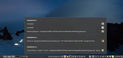 Linux Mint 17.3Windows Quick List