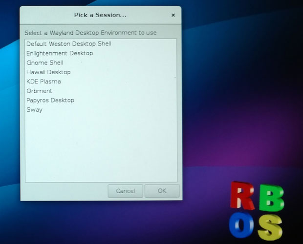 RBOS Boot Pick a Session