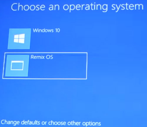 Remix OS installation screen