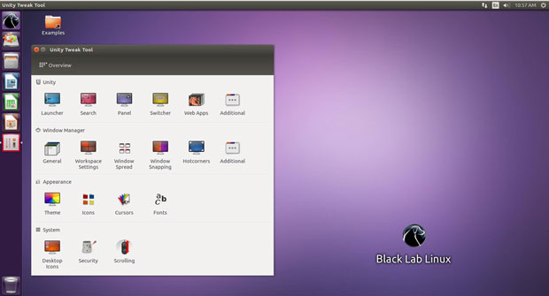 Black Lab Linux8.0 Unity Tweak Tool