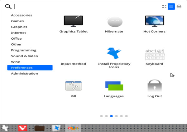Feren OS main menu