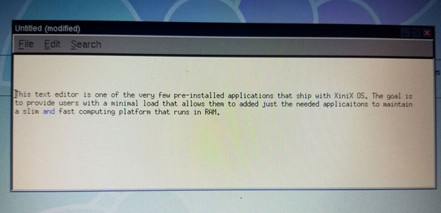 Xinix text editor