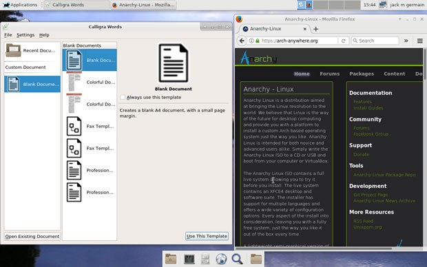 Anarchy Linux options and settings