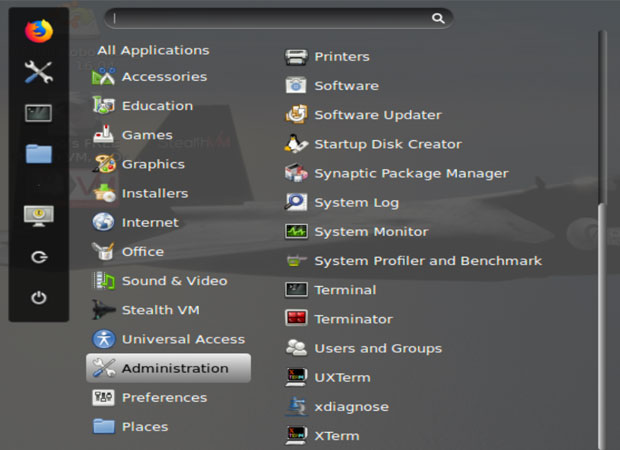 RoboLinux Rapture 9.2.1. Cinnamon desktop control panel