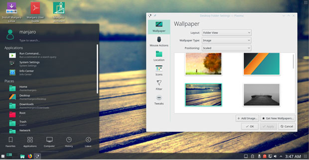 Manjaro-GNOME user interface