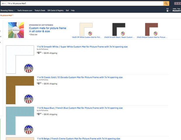 Shop for 11 x 18 picture mat on Amazon