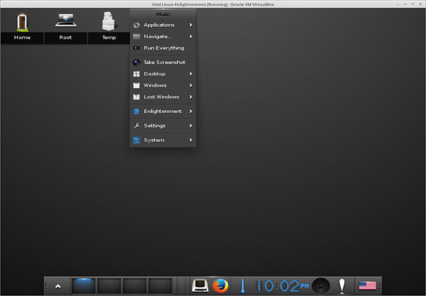 Void Linux Enlightment desktop