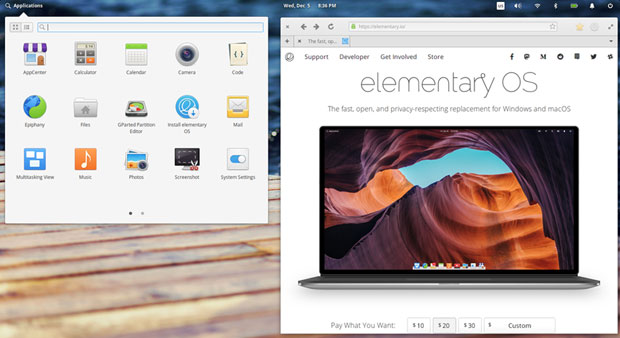 Elementary OS Pantheon Applications menu