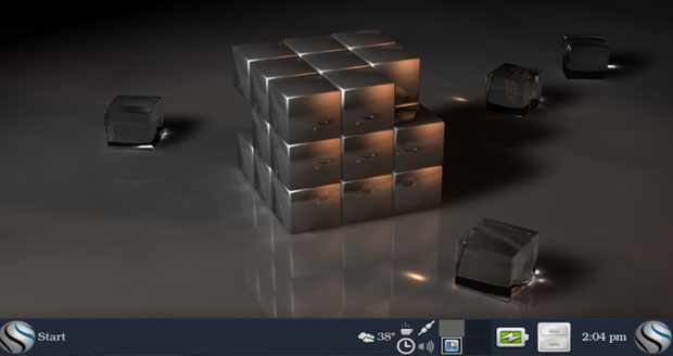 Blue Collar Linux's modified Xfce desktop design