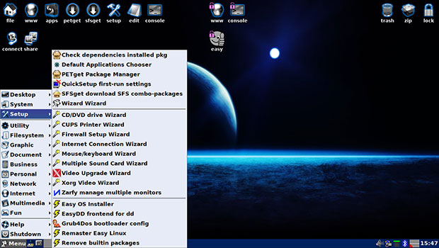 EasyOS classic Linux desktop with an experimental twist.