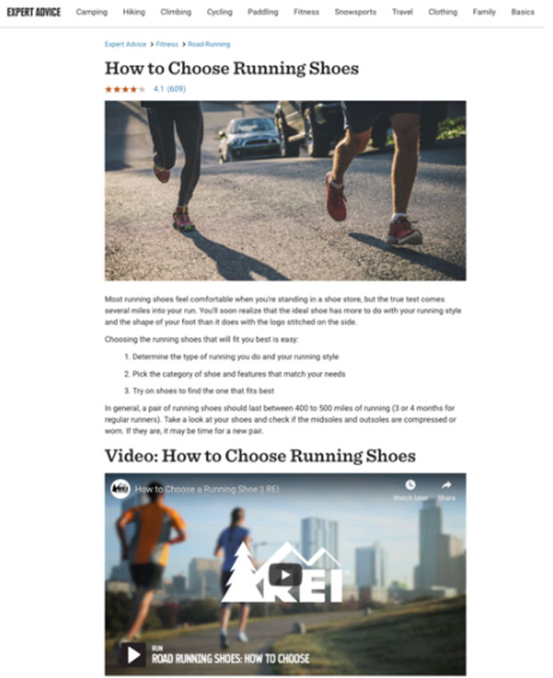 REI How to Choose Running Shoes screenshot