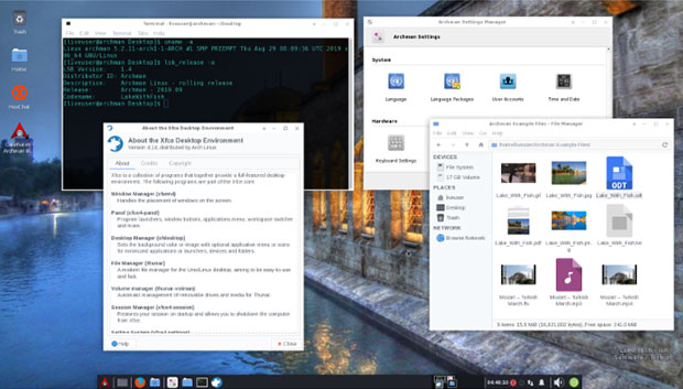 Archman Linux Xfce desktop