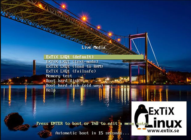 ExTix Linux retains a live session environment after installation.