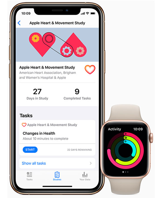Apple Research App, iPhone 11, Apple Watch Series 5 heart and movement study