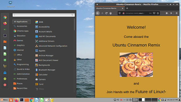 Ubuntu Cinnamon Remix utilizes Linux Mint's Cinnamon desktop environment on top of Ubuntu Linux's codebase