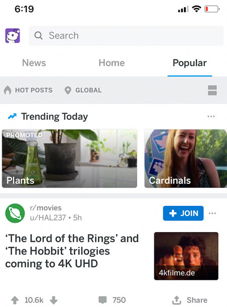 Reddit Trending Today screenshot