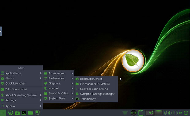 Bodhi Linux fork of the Enlightenment desktop