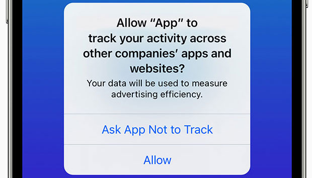 iOS 14.5 app tracking options on iPhone