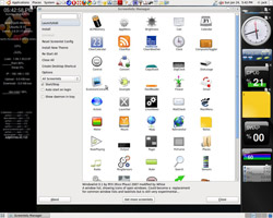 A Screenlets manager panel allows for custom configuration.