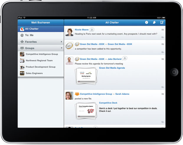 salesforce.com chatter mobile iPad