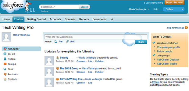 salesforce.com chatter