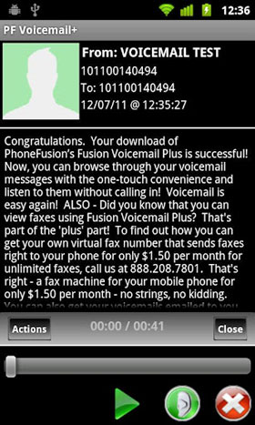 visual voicemailplus phonefusion