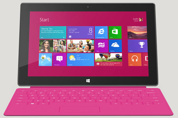 Surface tablet front view
