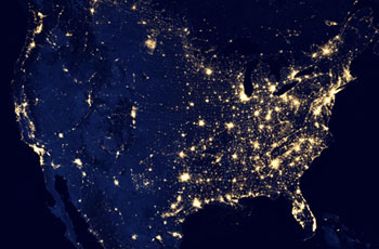 United States at night
