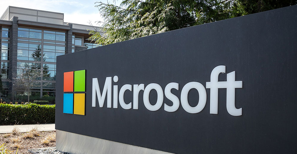 Microsoft sign at Redmond campus