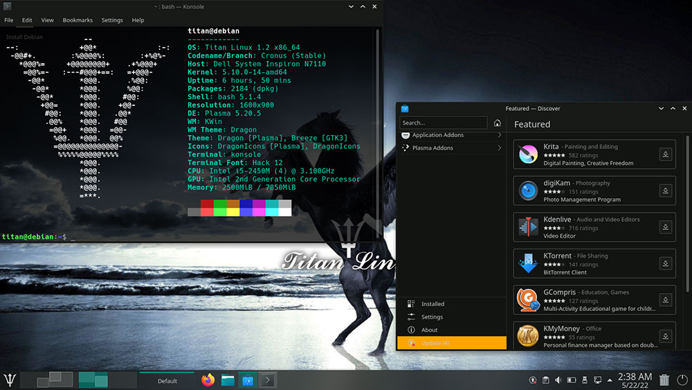 Titan Linux terminal