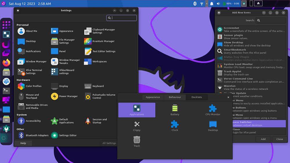 Rhino Linux 2023.1 desktop settings