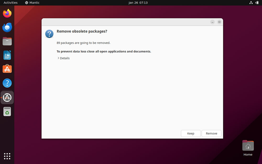 Ubuntu  23.10 Upgrade Remove Obsolete Packages
