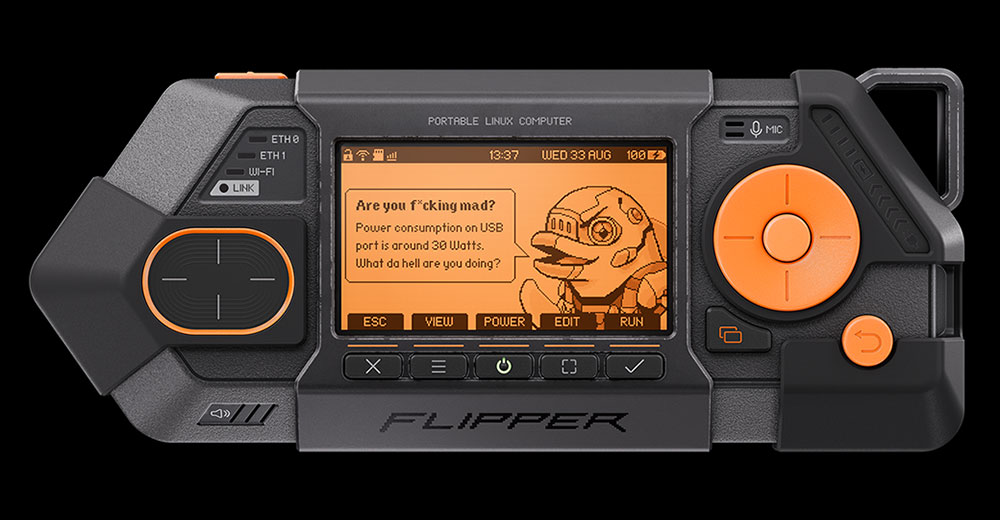 Flipper One portable Linux computer designed for hardware hacking and open-source development.